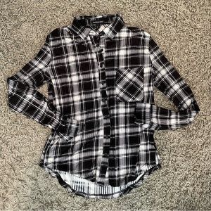 Black and White Plaid Button Up Shirt
